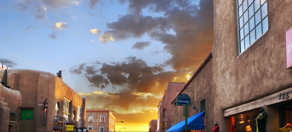 Downtown Santa Fe at Sunset